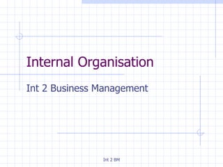 Internal Organisation Int 2 Business Management 