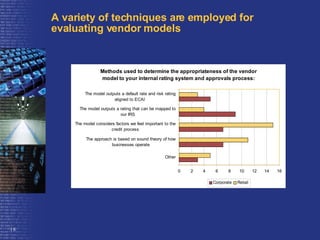A variety of techniques are employed for evaluating vendor models 