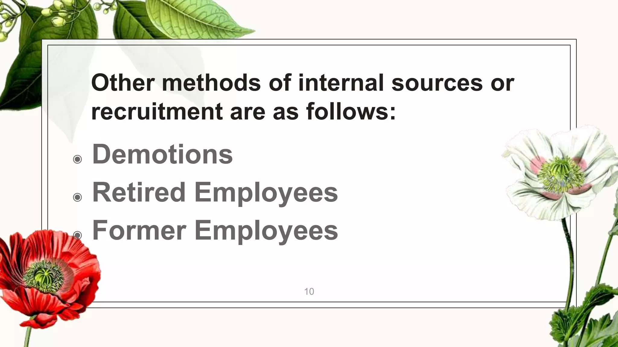 Internal and External Sources of Recruitment | PPT