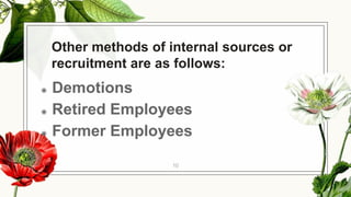 Internal and External Sources of Recruitment | PPTX