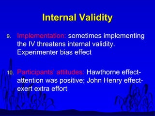 Internal and external validity factors | PPT