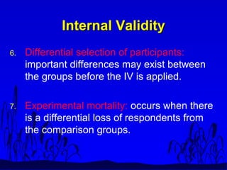 Internal and external validity factors | PPT