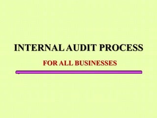 INTERNAL AUDIT PROCESS
    FOR ALL BUSINESSES
 