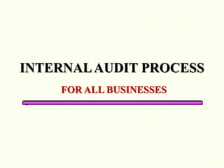 INTERNALAUDIT PROCESS
FOR ALL BUSINESSES
 