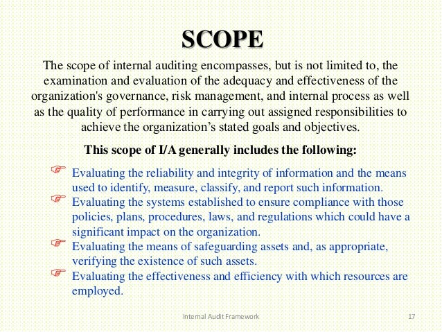 internal audit scope template internal audit framework internal audit scope template internal audit framework