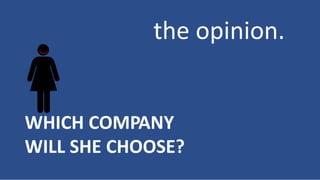 the opinion.
WHICH COMPANY
WILL SHE CHOOSE?
 