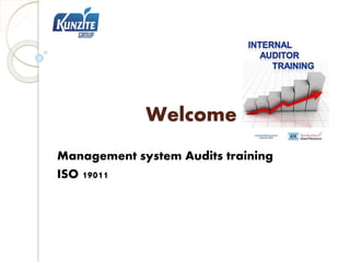 Welcome
Management system Audits training
ISO 19011
 
