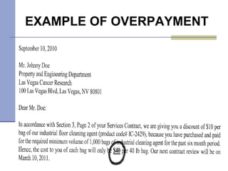 EXAMPLE OF OVERPAYMENT 