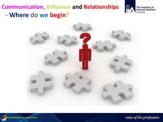 voice of the profession© David Mallard Consulting Pty Ltd
- Where do we begin?
Communication, Influence and Relationships
 