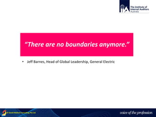 voice of the profession© David Mallard Consulting Pty Ltd
“There are no boundaries anymore.”
• Jeff Barnes, Head of Global Leadership, General Electric
 