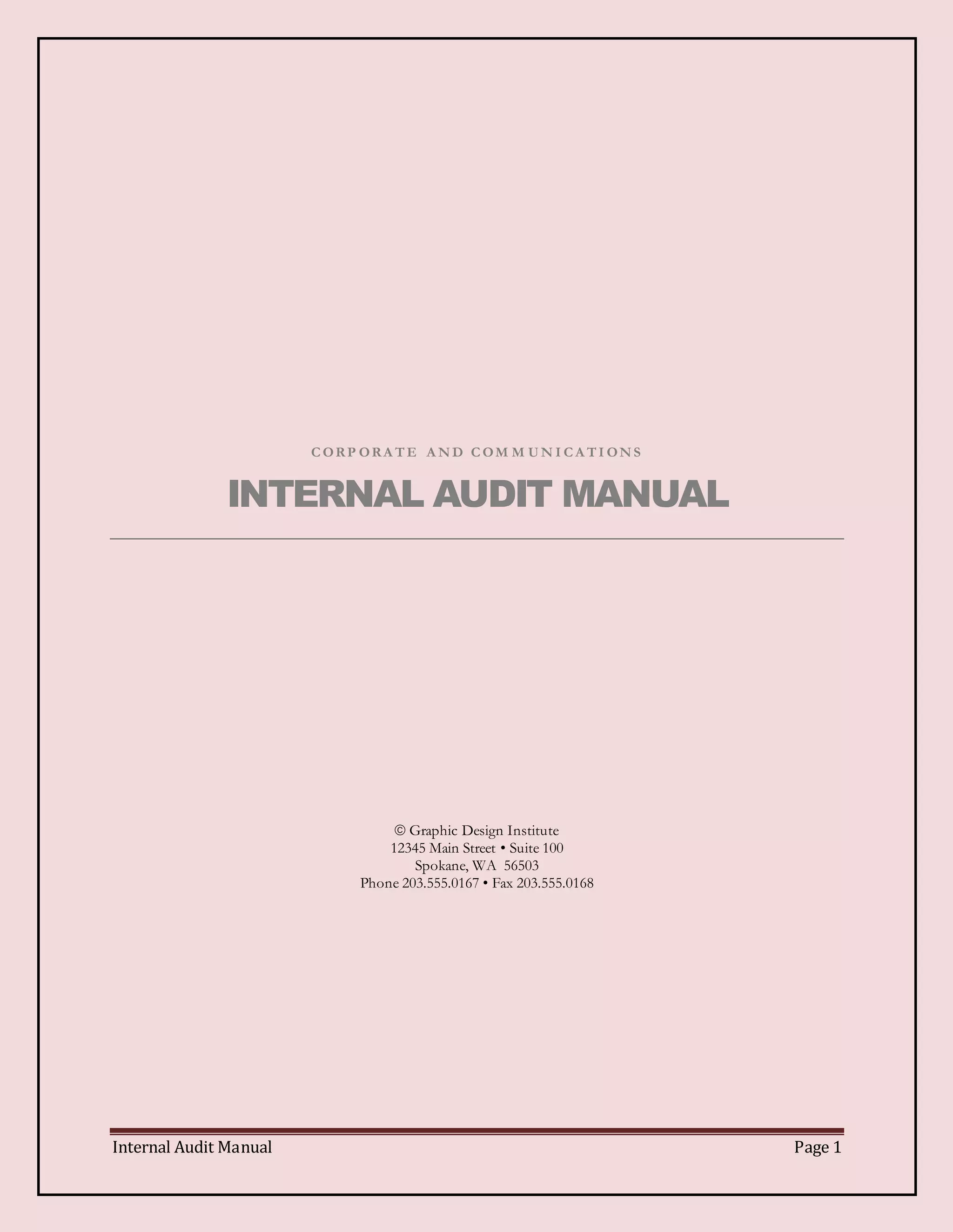 Internal audit manual final project | DOCX