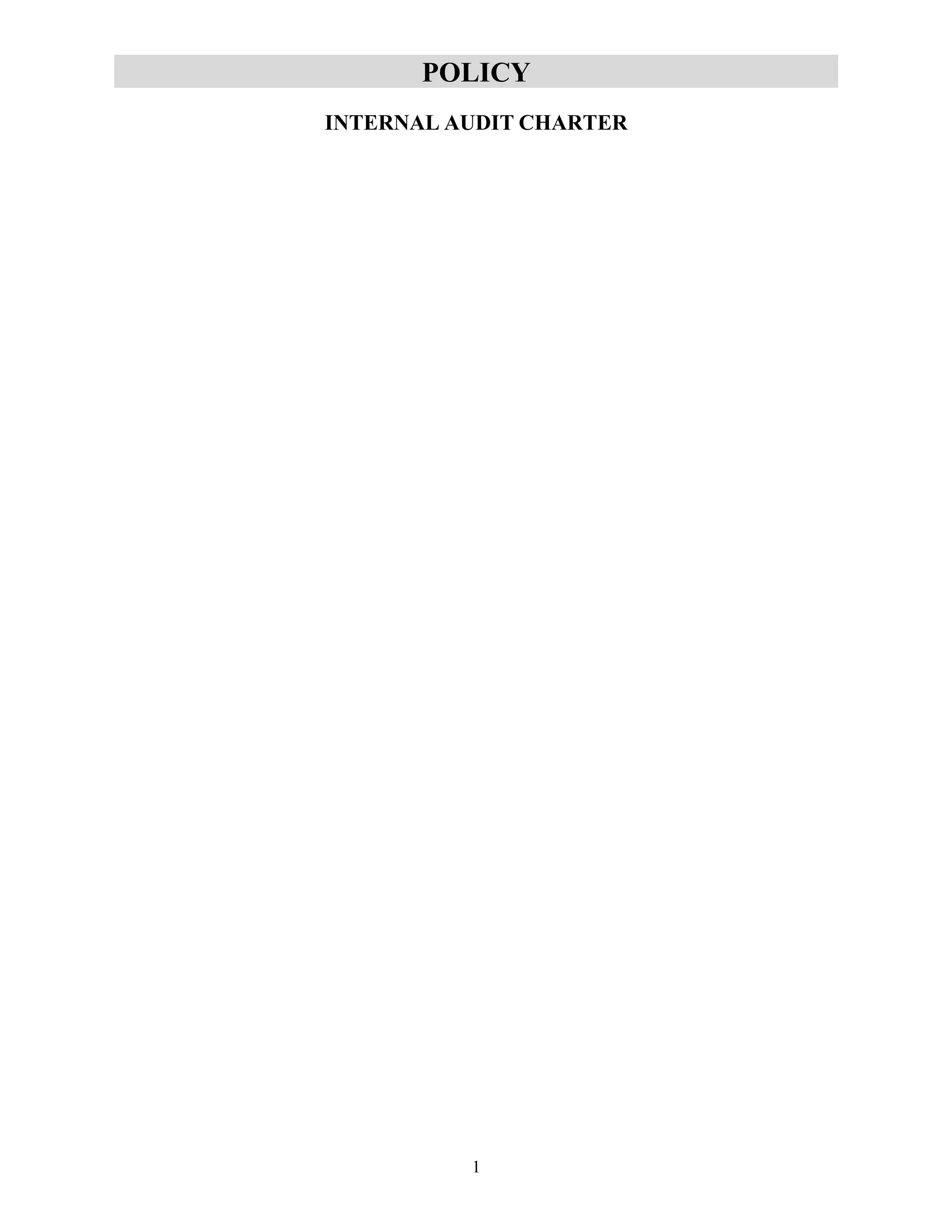 1
POLICY
INTERNAL AUDIT CHARTER
 