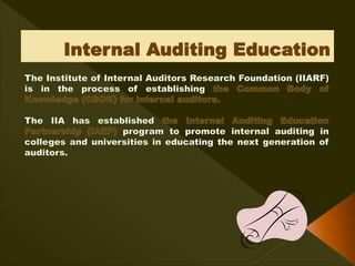 Internal auditors’ roles and responsibilities