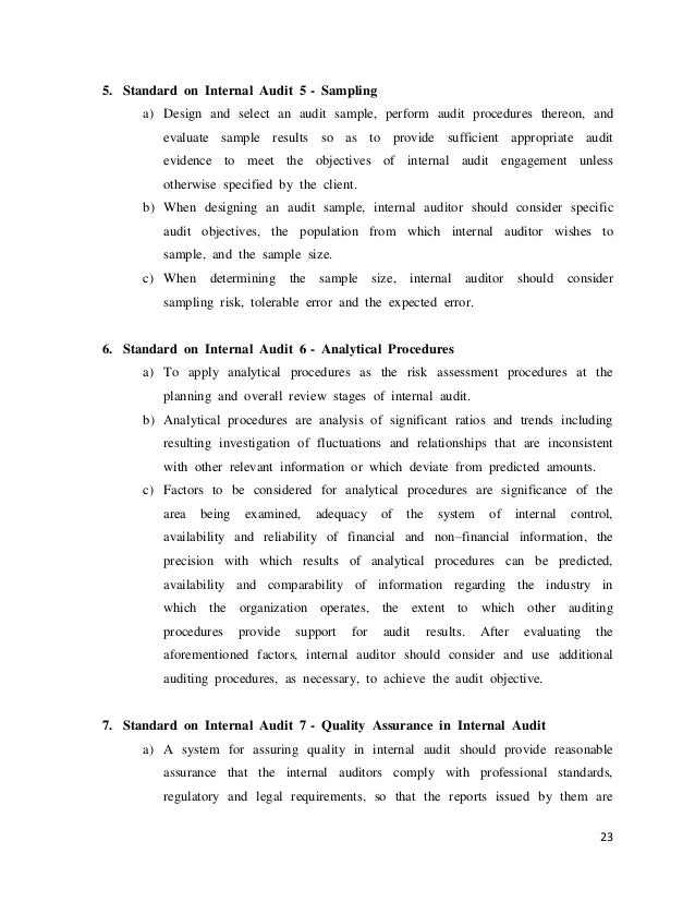 internal audit project standard internal audit report format