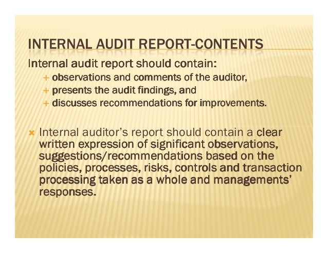 Internal auditors report to who