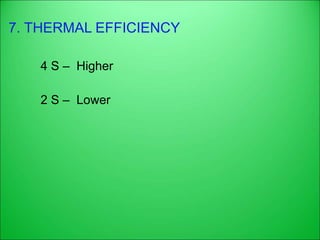 7. THERMAL EFFICIENCY
4 S – Higher
2 S – Lower
 