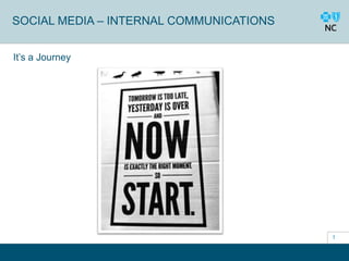 1
SOCIAL MEDIA – INTERNAL COMMUNICATIONS
It’s a Journey
 