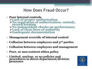 Poor Internal Control Internal Control And Fraud 11-19-10 | PPTX