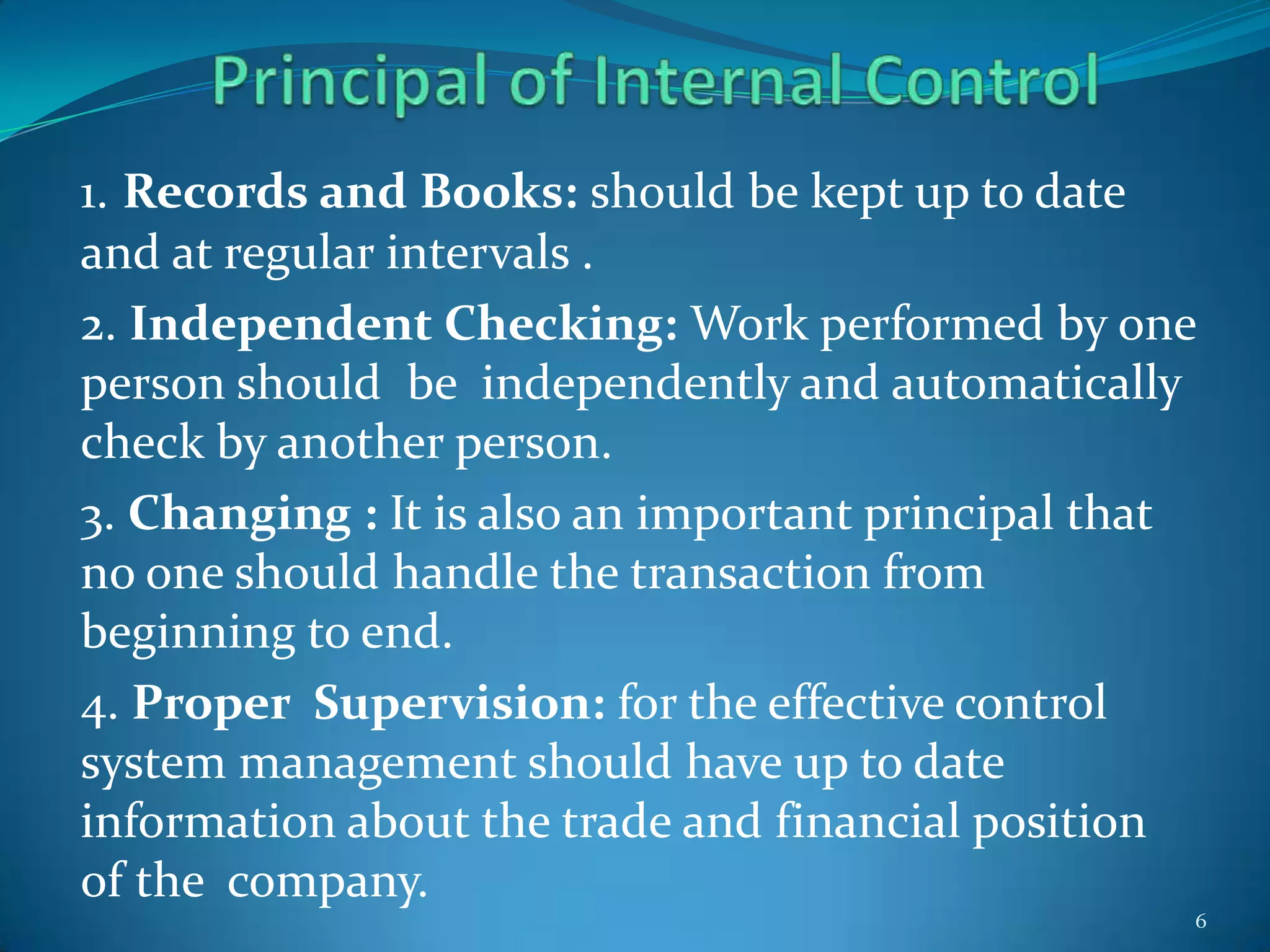Internal control and internal audit presentation for bank | PPTX