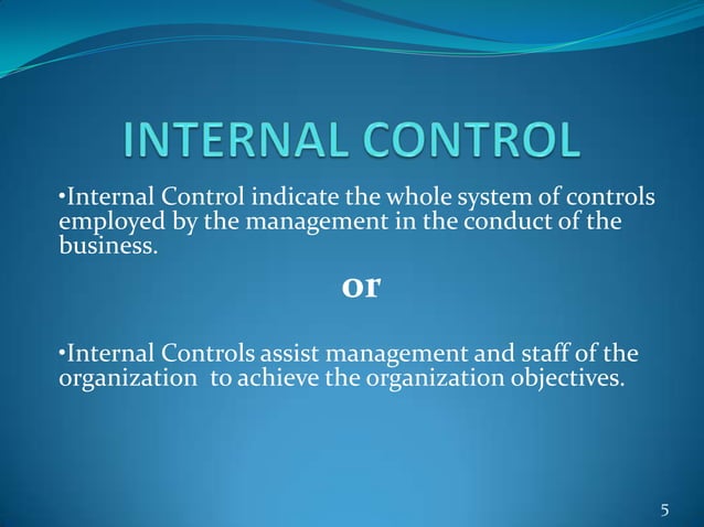 Internal control and internal audit presentation for bank | PPTX