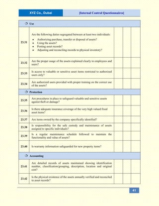Internal Control Questionnaires (ICQs) | DOCX