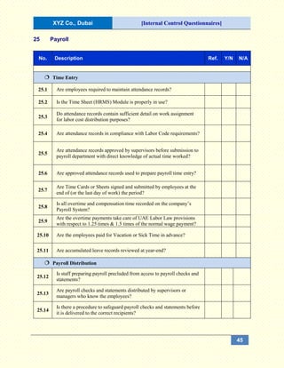 Internal Control Questionnaires (ICQs) | DOCX