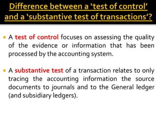 Internal controls in auditing | PPTX
