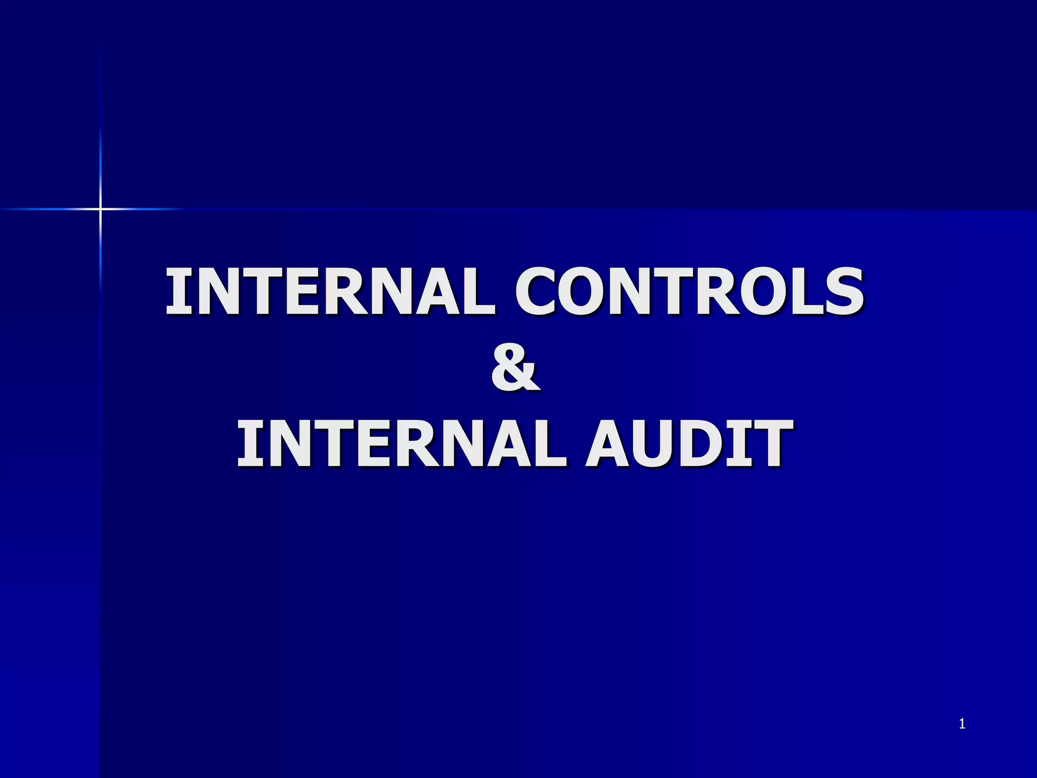 INTERNAL CONTROLS & INTERNAL AUDIT.ppt | Business | Business and Finance