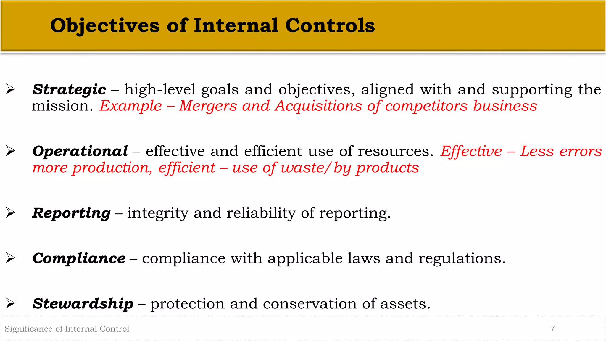 Significance of Internal Controls | PPTX