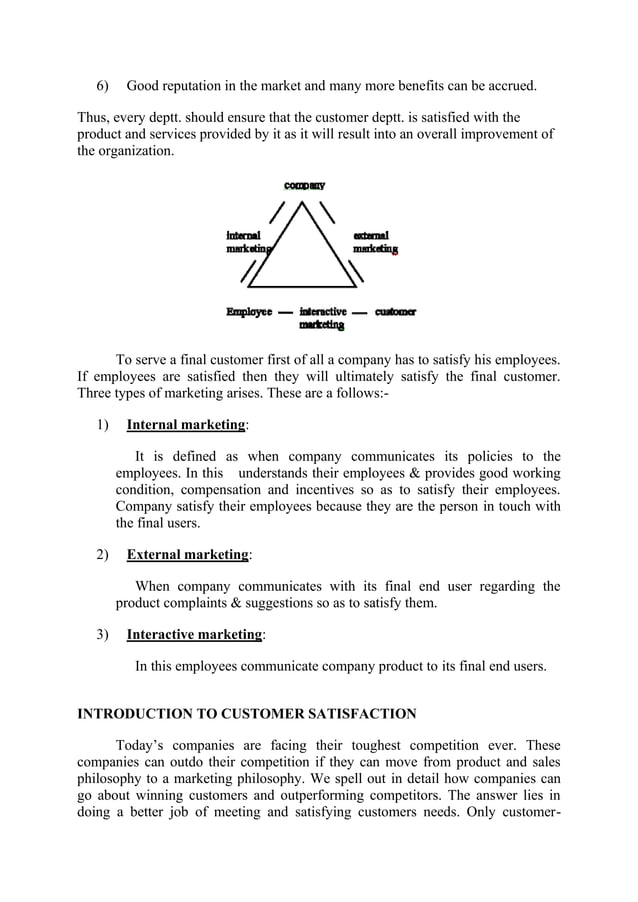 Internal customer satisfaction | DOCX | Business Administration | Business