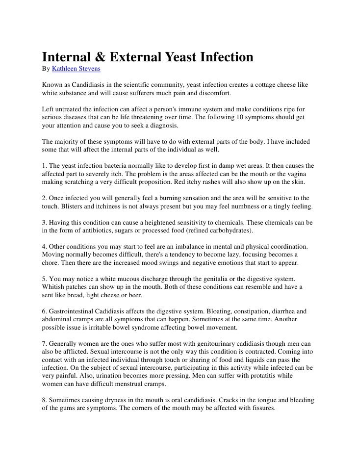 10 Signs Of Internal External Yeast Infection