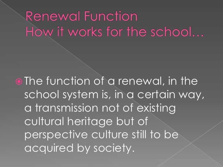 Internal functions of the school system