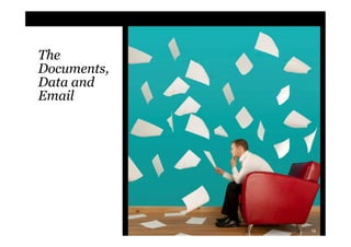 1. The Internal Investigation
The
Documents,   2. An Independent Committee
Data and
Email        3. The Documents, Data and
                Email

             4. The Interviews

             5. Privilege

             6. Waiver of Privilege

             7. Disclosures

                                             19
 