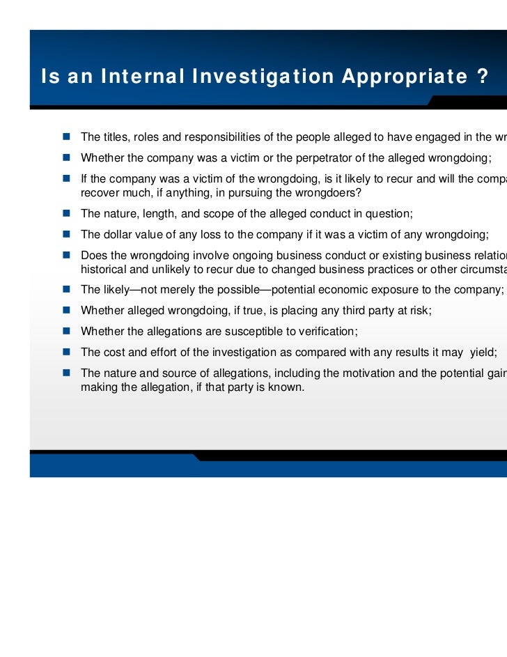 Internal Investigations