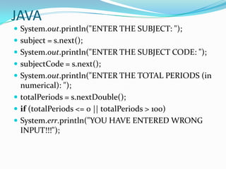 Internal mark calculator | PPTX