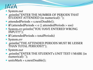 Internal mark calculator | PPT