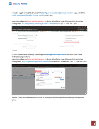Oracle cloud internal material transfer and internal requisition | PDF