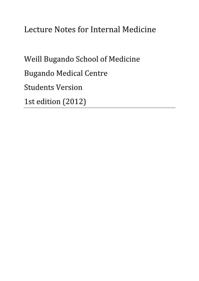 Internal Medicine Lectures PDF