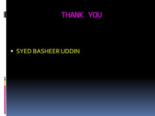 THANK YOU
 SYED BASHEER UDDIN
 