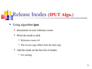 Inode Cache Internal representation of files ppt | PPT