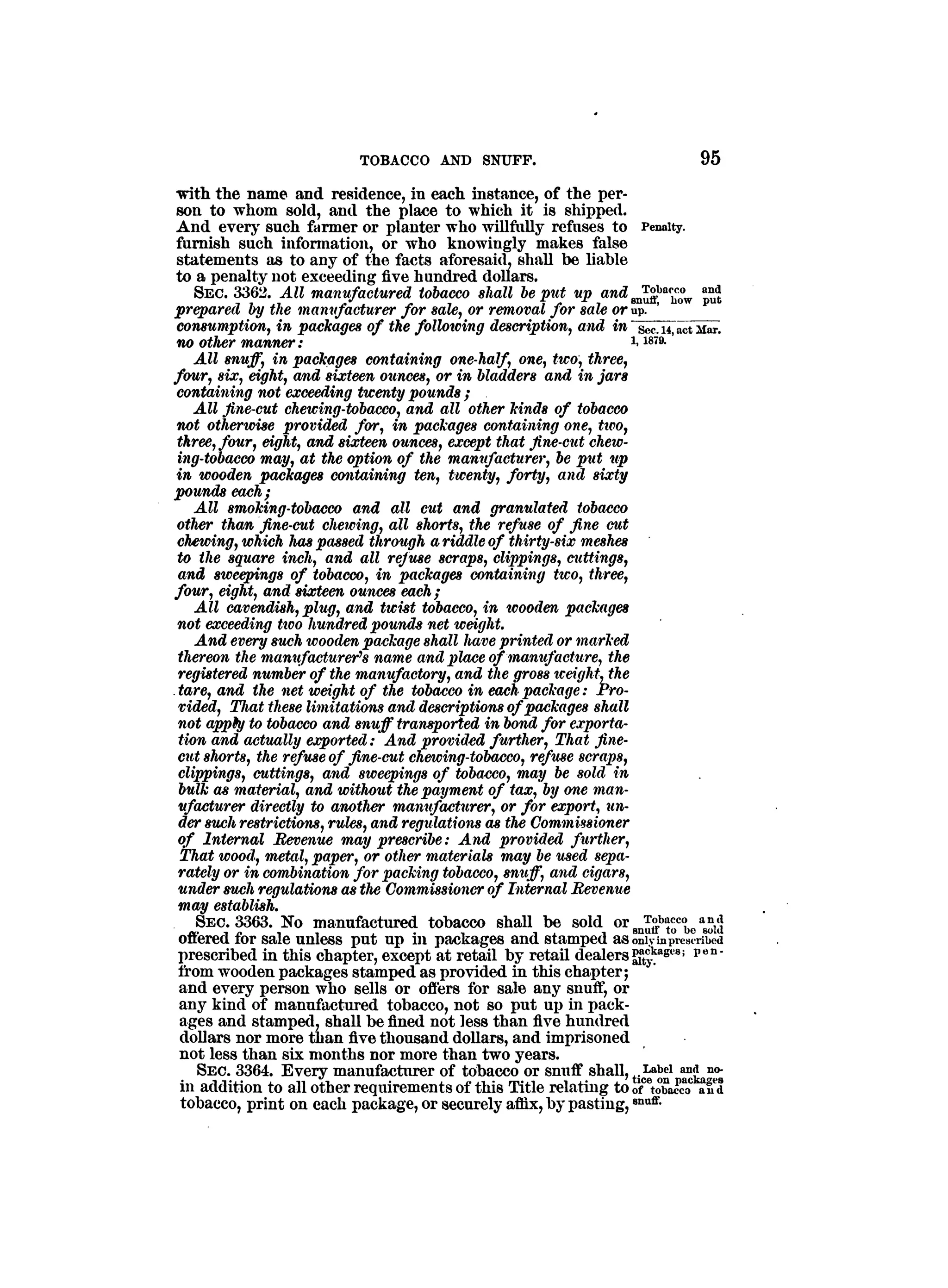 Internal revenue codes of 1879