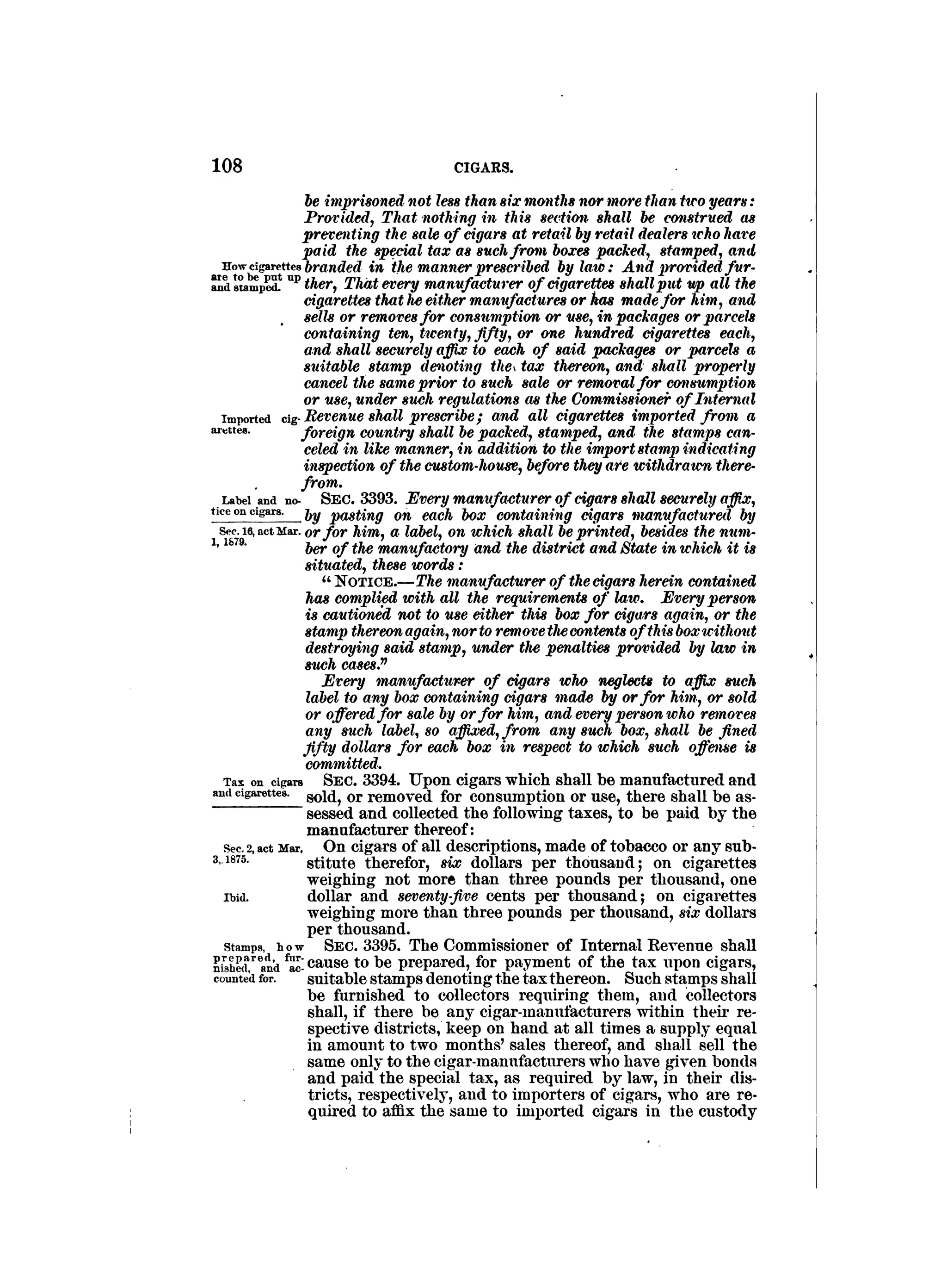 Internal revenue codes of 1879