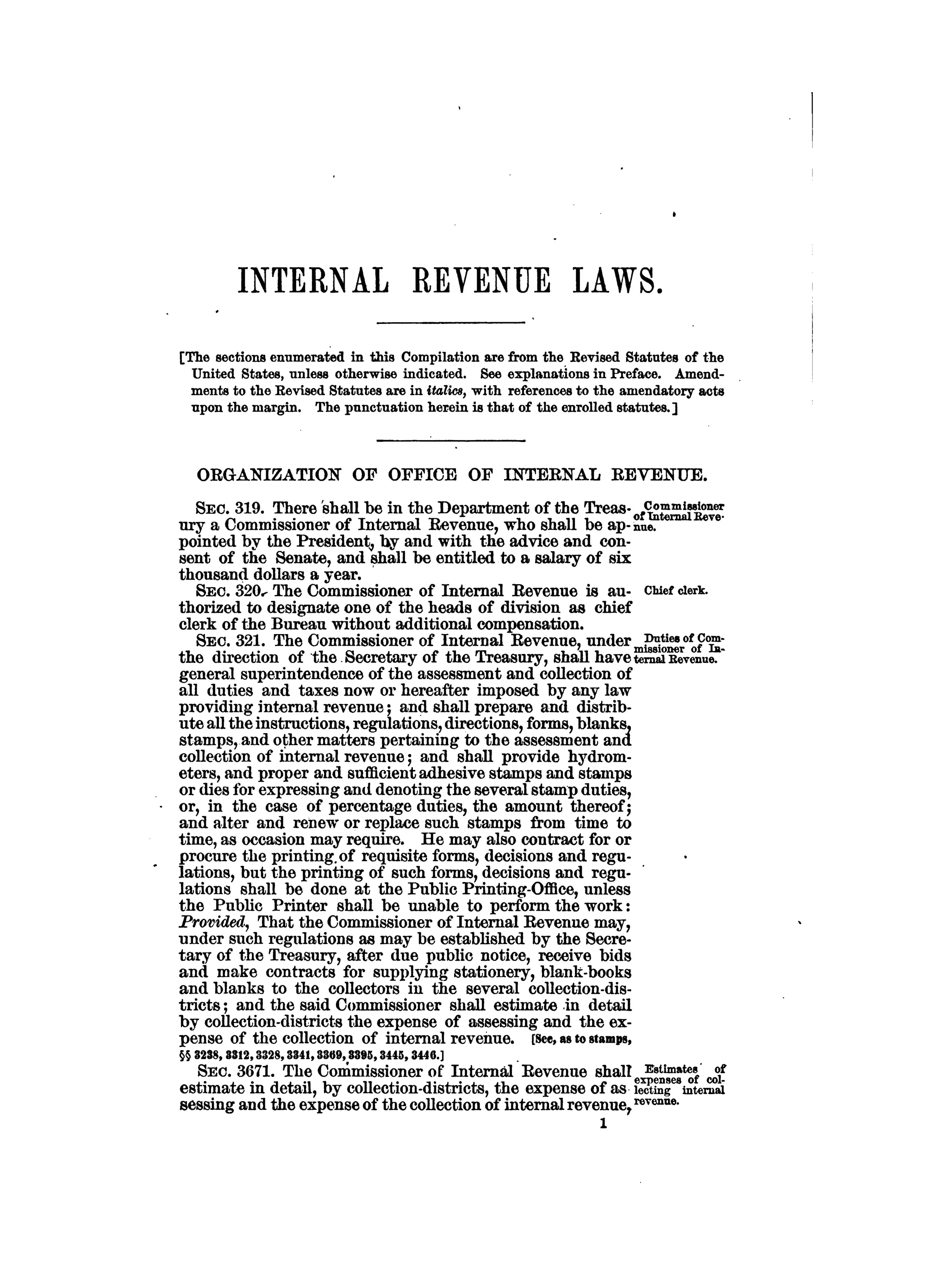 Internal revenue codes of 1879