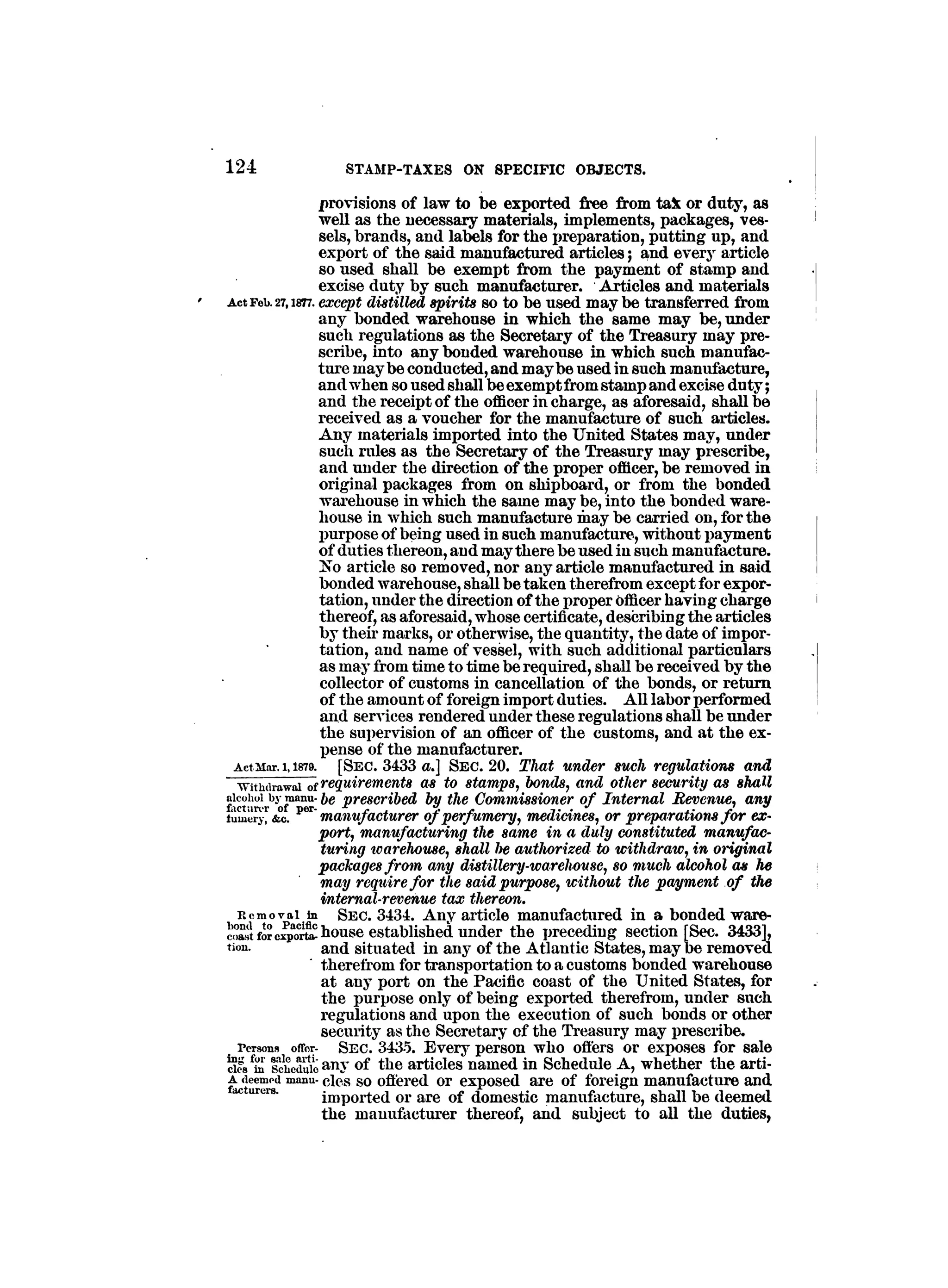Internal revenue codes of 1879