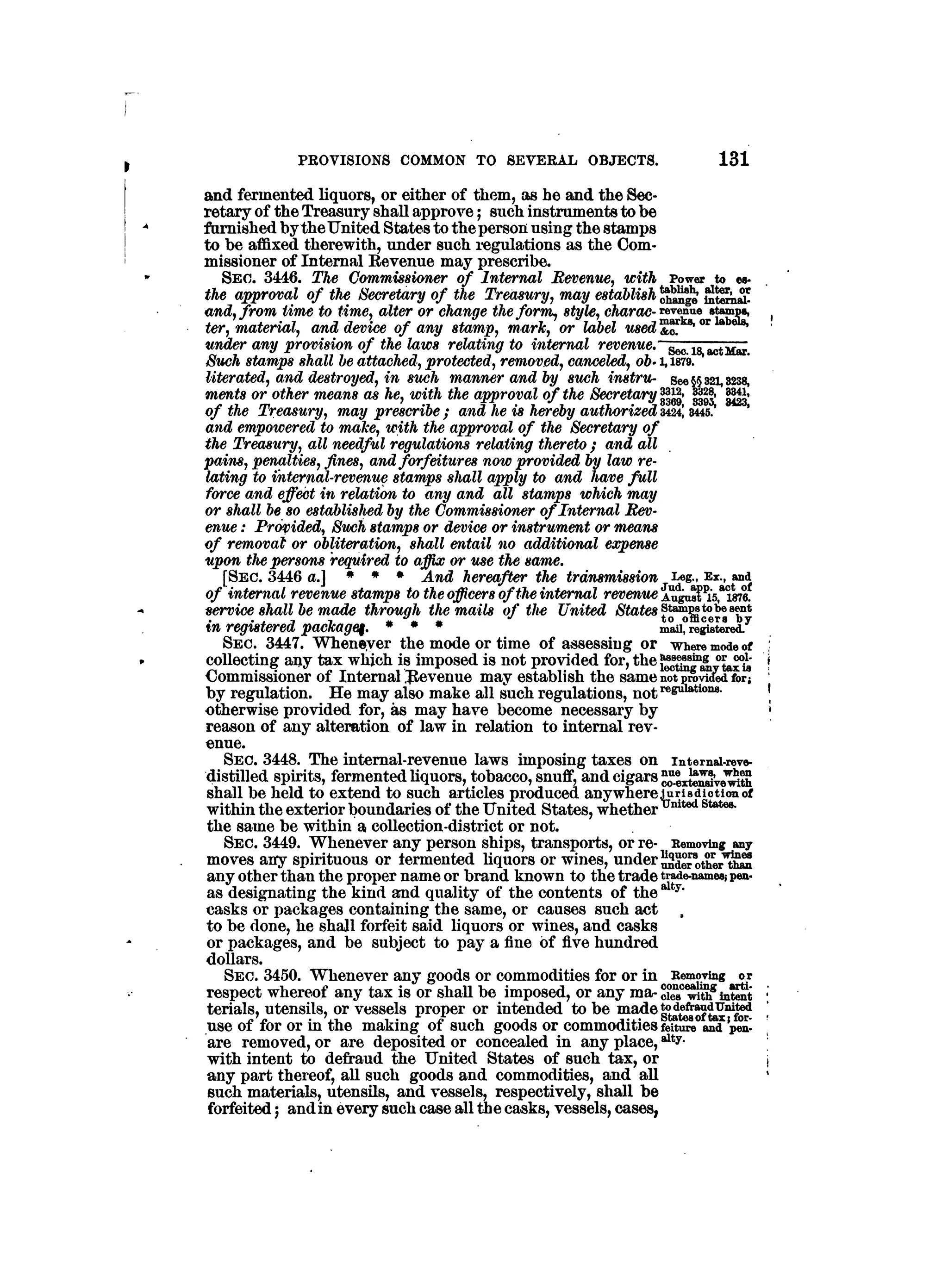 Internal revenue codes of 1879