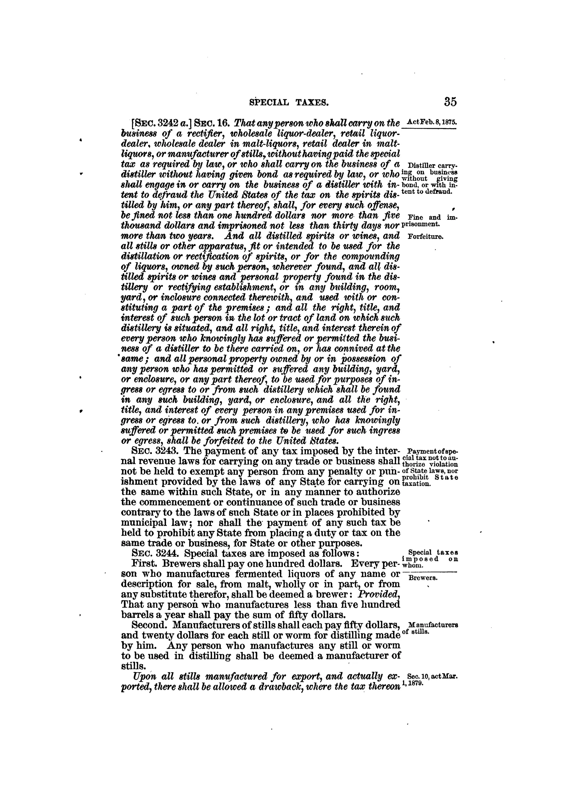Internal revenue codes of 1879