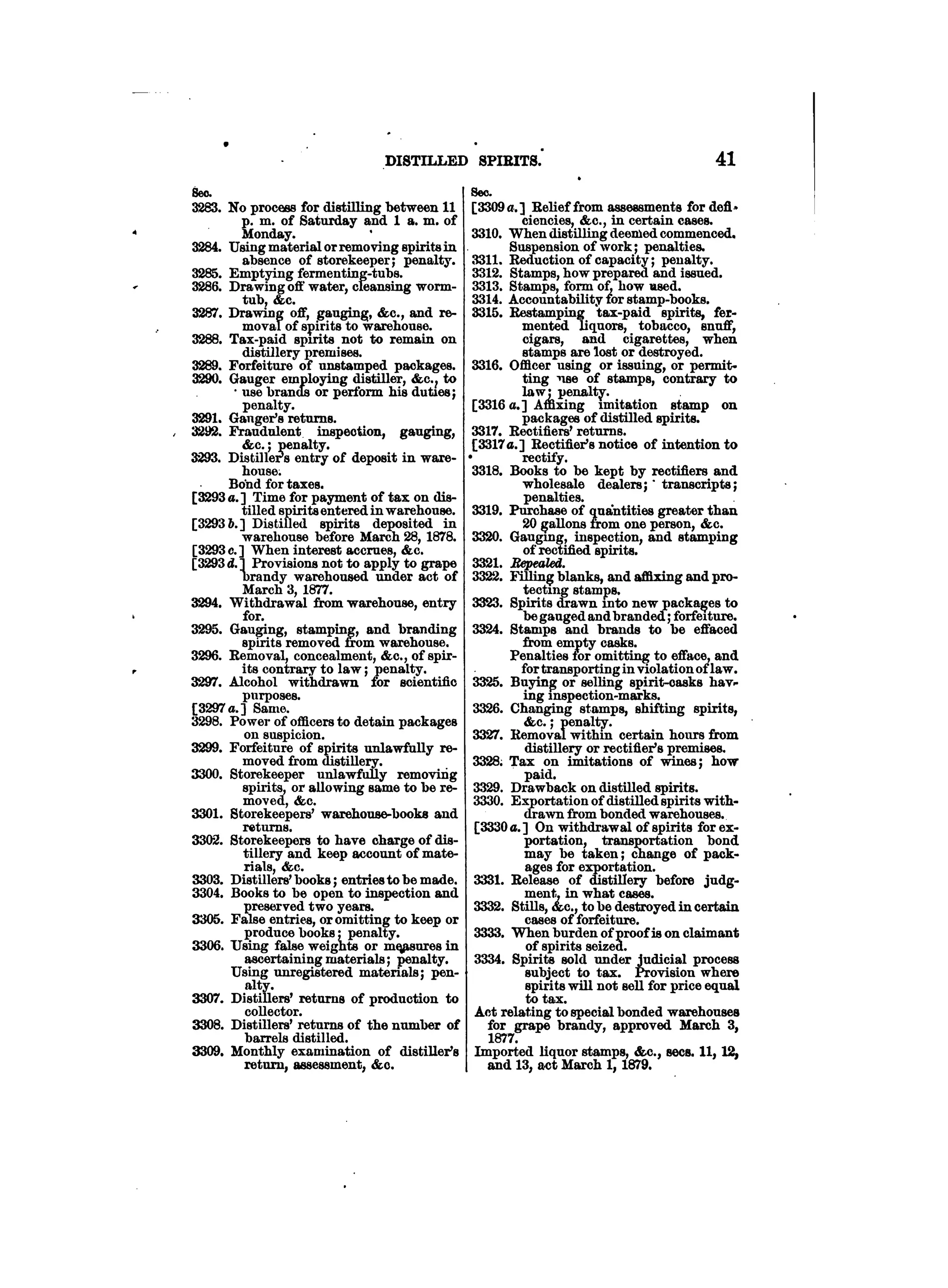 Internal revenue codes of 1879