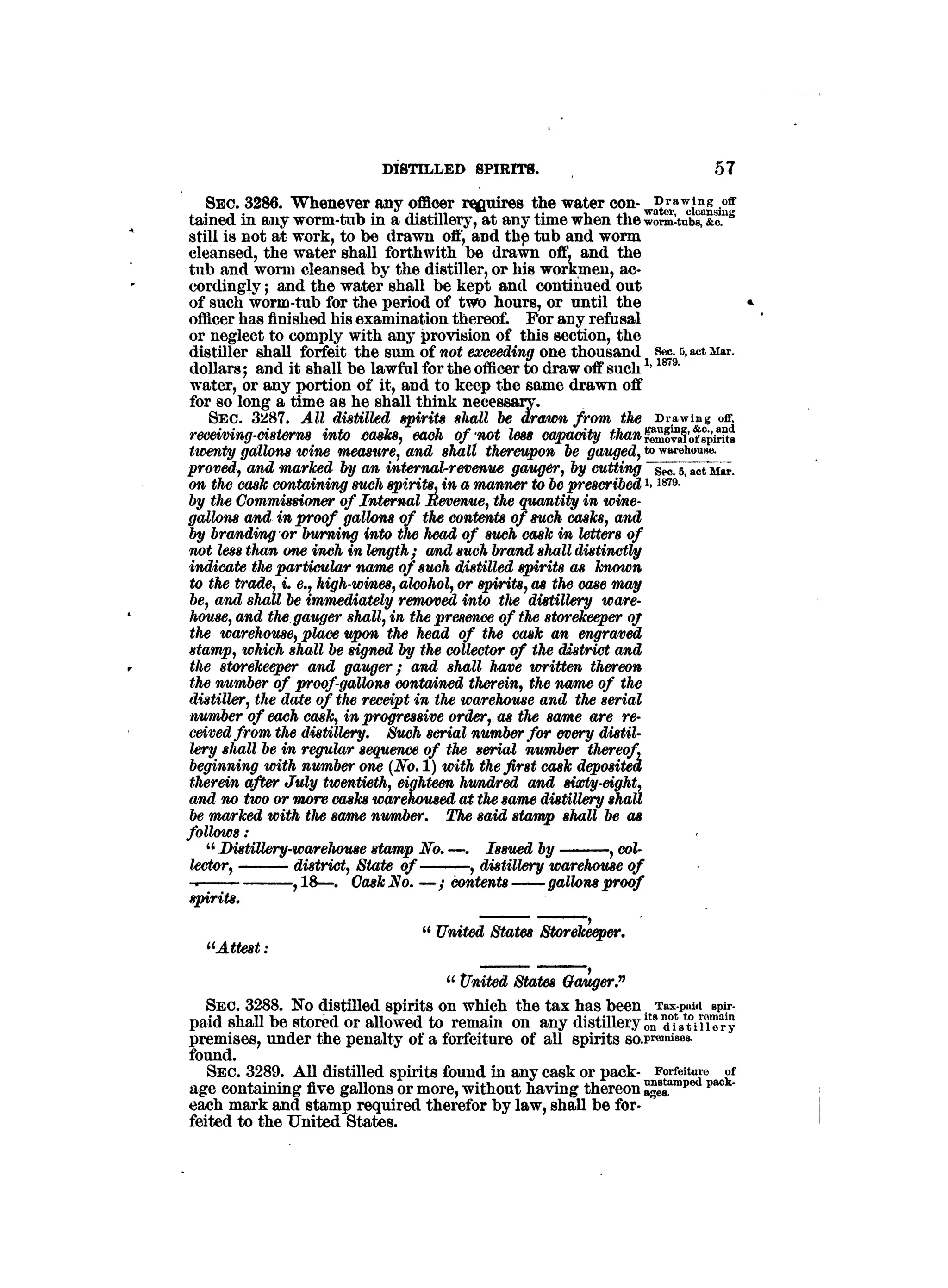 Internal revenue codes of 1879