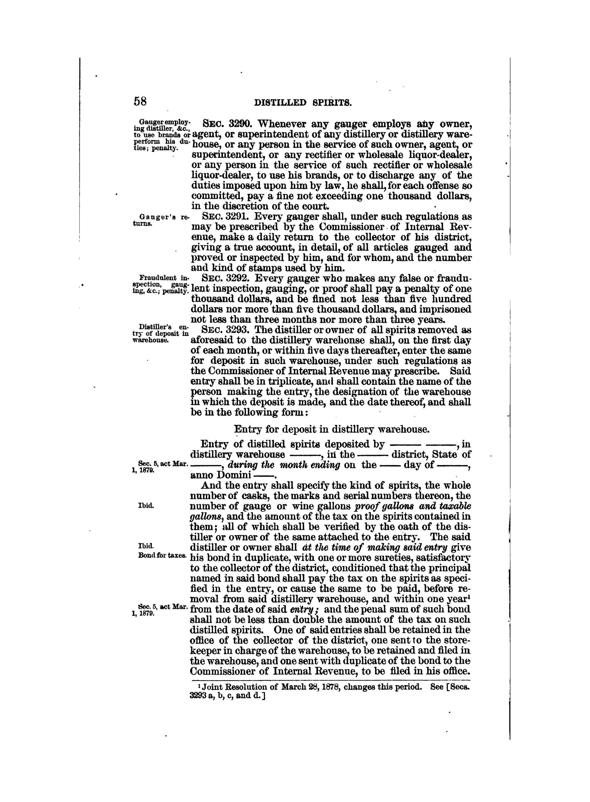 Internal revenue codes of 1879