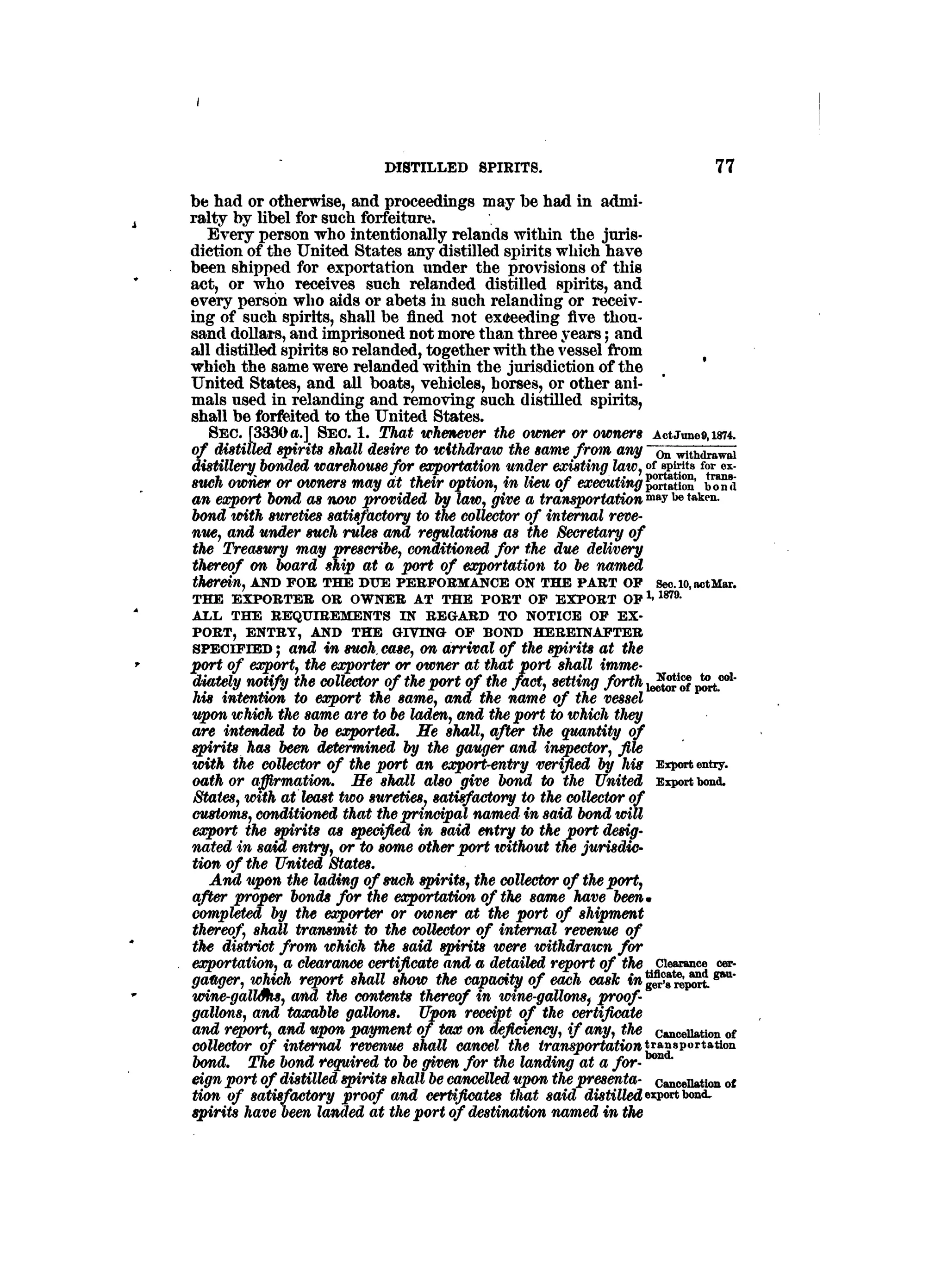 Internal revenue codes of 1879